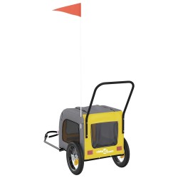 Remorque de vélo pour animaux Jaune et Gris 125 x 53 x 54 cm 530931530931