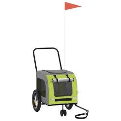Remorque de vélo pour animaux vert et gris 125 x 53 x 54 cm 530933530933