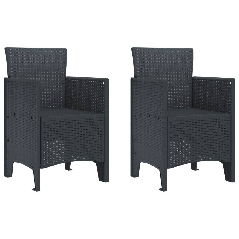 Chaise de jardin 2 pcs Anthracite 53 x 49 x 85 cm Polypropylène 530946530946