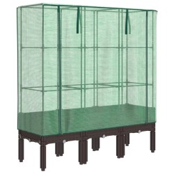Jardinière surélevée avec housse aspect rotin 120x40x140 cm 530949530949