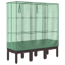 Jardinière surélevée avec housse aspect rotin 120x40x140 cm 530949530949