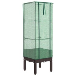 Jardinière surélevée avec housse aspect rotin 40x40x140 cm 530950530950