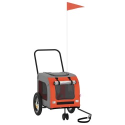Remorque de vélo pour animaux Orange et Gris 125 x 53 x 54 cm 530952530952