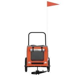 Remorque de vélo pour animaux Orange et Gris 125 x 53 x 54 cm 530952530952