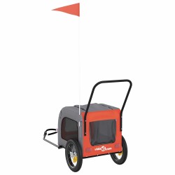 Remorque de vélo pour animaux Orange et Gris 125 x 53 x 54 cm 530952530952