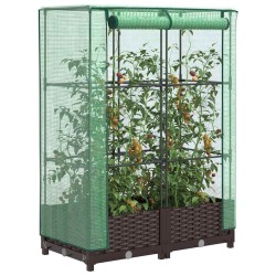 Jardinière surélevée avec housse aspect rotin 80x40x123 cm 530956530956