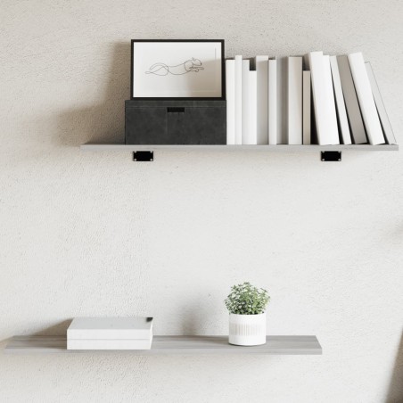 Étagères murales 4 pcs sonoma gris 80x20x1,5 cm bois ingénierie 530959530959