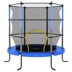 Trampoline avec filet de sécurité Rond 140x160 cm Bleu 530965530965