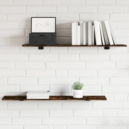 Étagères murales 4pcs chêne fumé 100x20x1,5cm bois d'ingénierie 530969530969