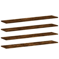 Étagères murales 4pcs chêne fumé 100x20x1,5cm bois d'ingénierie 530969530969