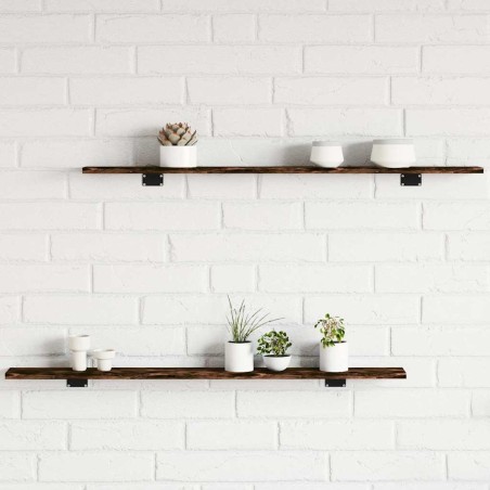 Étagères murales 4pcs chêne fumé 100x10x1,5cm bois d'ingénierie 530970530970