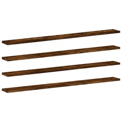 Étagères murales 4pcs chêne fumé 100x10x1,5cm bois d'ingénierie 530970530970