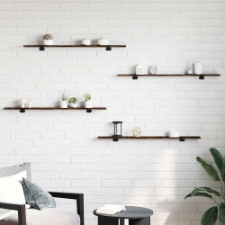 Étagères murales 4pcs chêne fumé 100x10x1,5cm bois d'ingénierie 530970530970