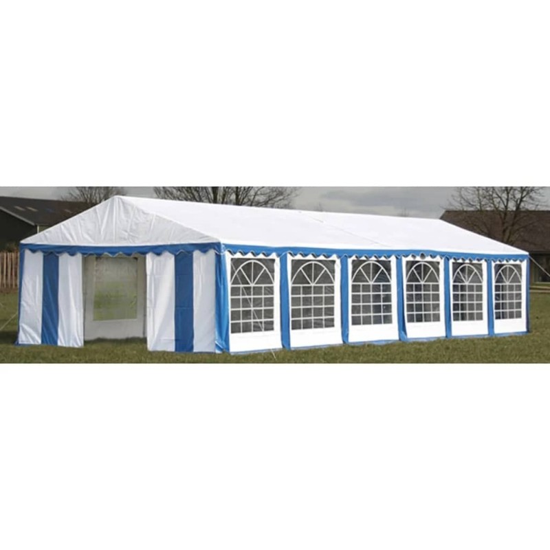 Dessus de tente de réception avec panneaux 12x6 m Bleu et blanc 530975530975