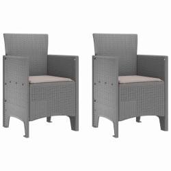 Chaise de jardin 2 pcs Gris clair 53 x 49 x 85 cm Polypropylène 530977530977