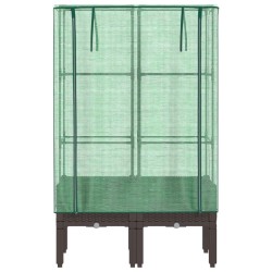 Jardinière surélevée avec housse aspect rotin 80x40x140 cm 530979530979