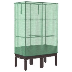 Jardinière surélevée avec housse aspect rotin 80x40x140 cm 530979530979