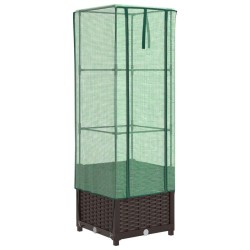 Jardinière surélevée avec housse aspect rotin 40x40x139 cm 530988530988