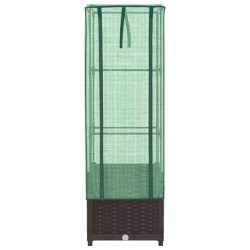 Jardinière surélevée avec housse aspect rotin 40x40x139 cm 530988530988