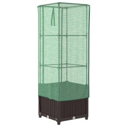 Jardinière surélevée avec housse aspect rotin 40x40x139 cm 530988530988