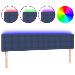  Tête de lit à LED Bleu 200x5x78/88 cm Tissu 