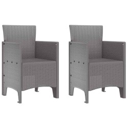 Chaise de jardin 2 pcs Gris clair 53 x 49 x 85 cm Polypropylène 530991530991