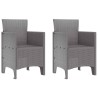 Chaise de jardin 2 pcs Gris clair 53 x 49 x 85 cm Polypropylène 530991530991