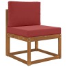 Coussin de canapé d'extérieur 2 pcs Bordeaux Polyester 531005531005