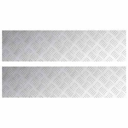 Nez de marche Rectangulaire 2 pcs Argenté 100 x 25 cm Aluminium 531010531010