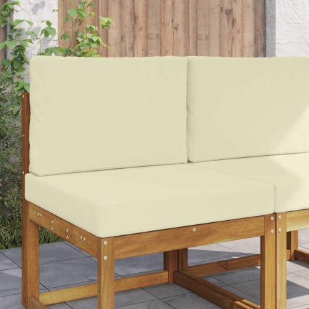 Coussin de canapé d'extérieur 2 pcs Crème Polyester 531014531014
