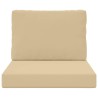 Coussin de canapé d'extérieur 2 pcs Beige Polyester 531016531016