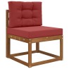 Coussin de canapé d'extérieur 2 pcs Bordeaux Polyester 531022531022