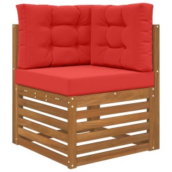 Coussin de canapé d'extérieur 3 pcs Rouge Polyester 531024531024