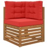 Coussin de canapé d'extérieur 3 pcs Rouge Polyester 531024531024