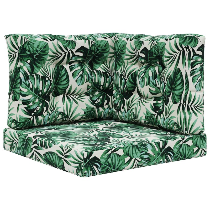 Coussin de canapé d'extérieur 3 pcs Motif feuille Polyester 531037531037