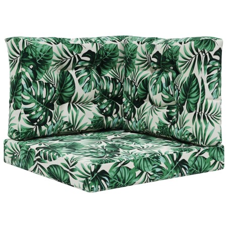 Coussin de canapé d'extérieur 3 pcs Motif feuille Polyester 531037531037