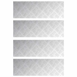 Nez de marche Rectangulaire 4 pcs Argenté 75 x 25 cm Aluminium 531042531042