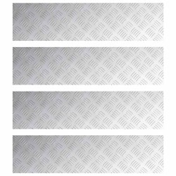 Nez de marche Rectangulaire 4 pcs Argenté 100 x 25 cm Aluminium 531045531045