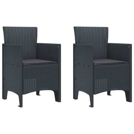 Chaise de jardin 2 pcs Anthracite 53 x 49 x 85 cm Polypropylène 531046531046