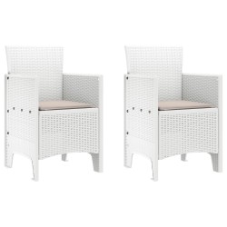 Chaise de jardin 2 pcs Blanc 53 x 49 x 85 cm Polypropylène 531047531047