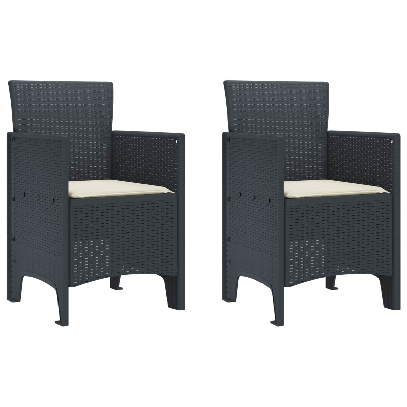 Chaise de jardin 2 pcs Anthracite 53 x 49 x 85 cm Polypropylène 531048531048