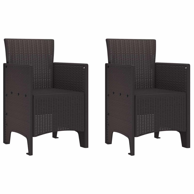 Chaise de jardin 2 pcs Marron 53 x 49 x 85 cm Polypropylène 531050531050