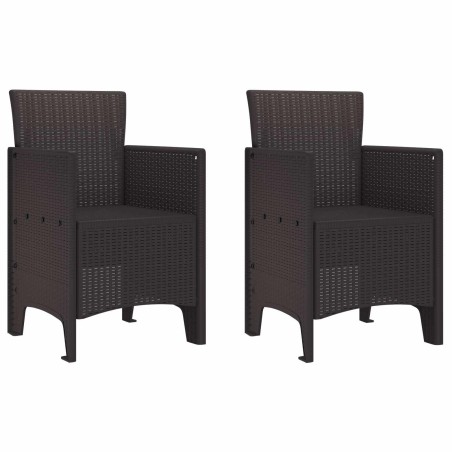 Chaise de jardin 2 pcs Marron 53 x 49 x 85 cm Polypropylène 531050531050