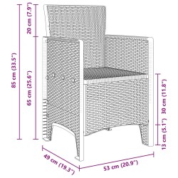 Chaise de jardin 2 pcs Marron 53 x 49 x 85 cm Polypropylène 531050531050