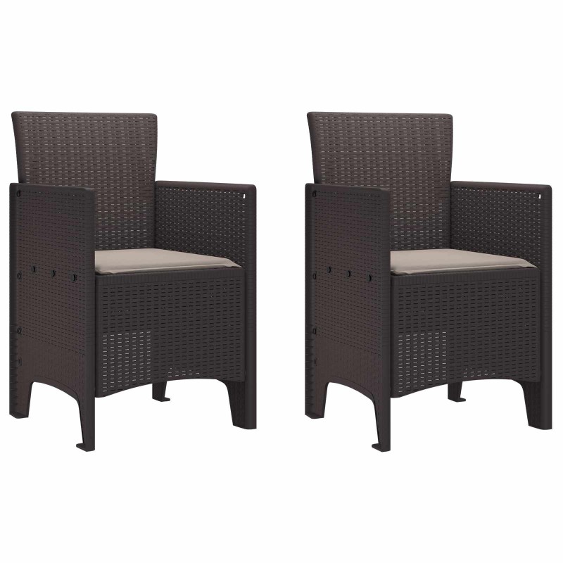 Chaise de jardin 2 pcs Marron 53 x 49 x 85 cm Polypropylène 531051531051