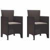 Chaise de jardin 2 pcs Marron 53 x 49 x 85 cm Polypropylène 531051531051