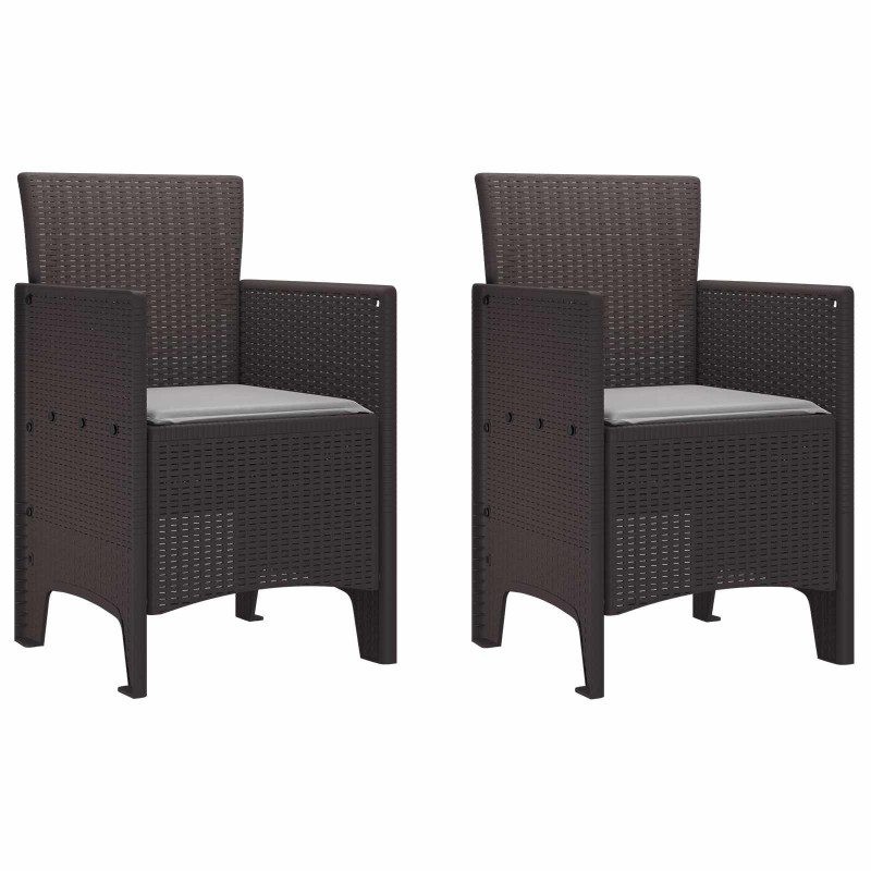 Chaise de jardin 2 pcs Marron 53 x 49 x 85 cm Polypropylène 531052531052