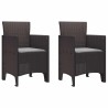 Chaise de jardin 2 pcs Marron 53 x 49 x 85 cm Polypropylène 531052531052