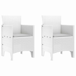Chaise de jardin 2 pcs Blanc 53 x 49 x 85 cm Polypropylène 531055531055