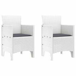 Chaise de jardin 2 pcs Blanc 53 x 49 x 85 cm Polypropylène 531059531059